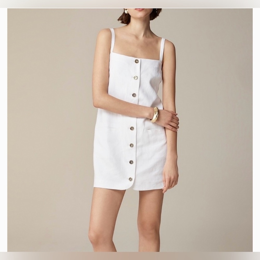 Jcrew Claudia Dress White Linen